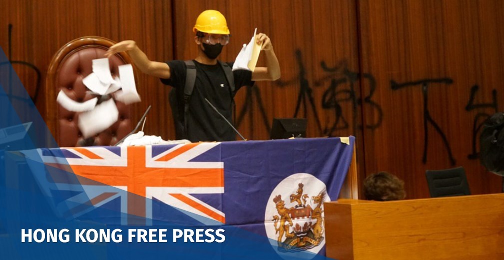 Hong Kong protesters occupy legislative chamber after smashing windows, vandalising corridors | Hong Kong Free Press HKFP