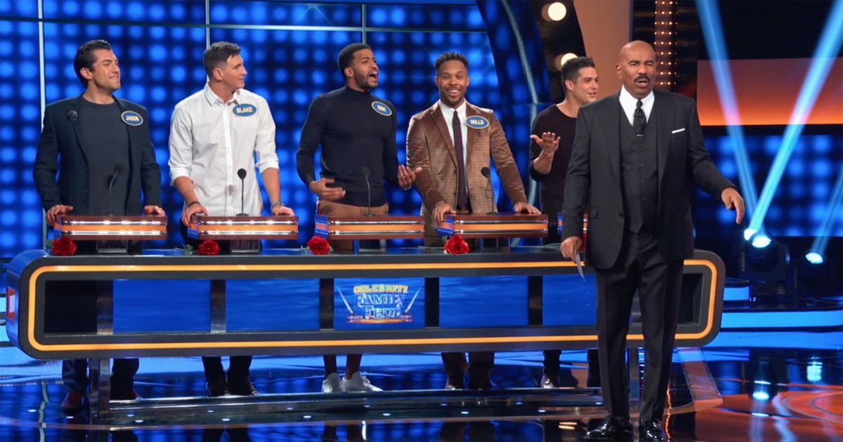Celebrity Family Feud first look: Watch Victoria’s Secret models laugh at a bunch of Bachelor castoffs