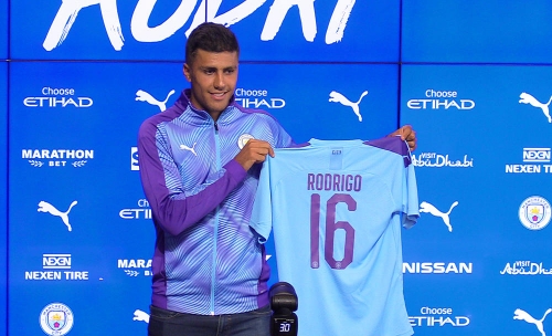 ‘Manchester is becoming more blue,’ quips City new boy Rodri on arrival