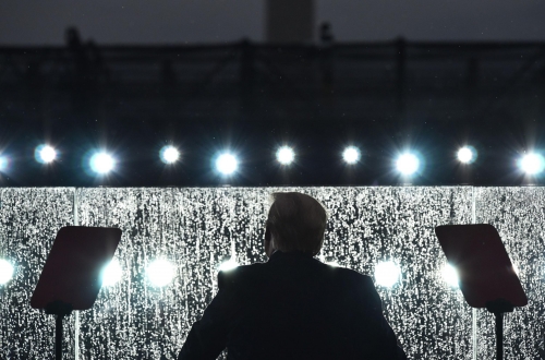 Trump skips politics and urges national unity in rain-soaked July Fourth speech
