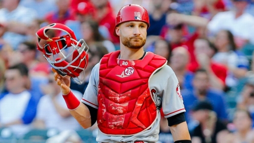 Angels’ Lucroy carted off after collision at plate