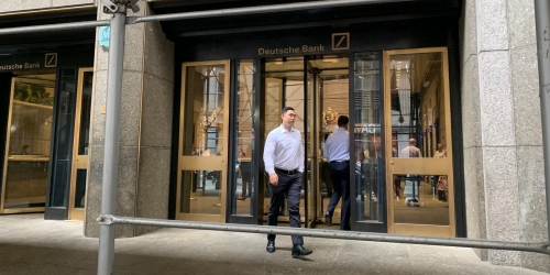 We stood outside Deutsche Bank’s New York office as staff who’d just been laid off walked out. Here’s what we saw.