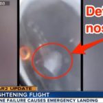 Video shows engine failure on a Delta flight which left a chunk of metal rattling around a jet turbine and forced an emergency landing