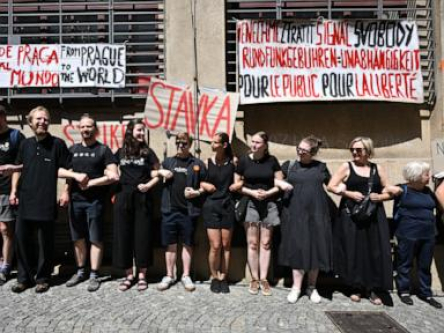 Czech public broadcasters stage warning strike over government plan to change funding