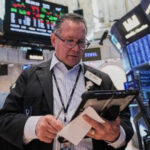 Crude oil prices fall again, while US stocks drift near their all-time highs