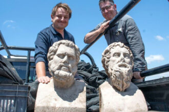 Archaeologists in Israel uncover 1,700-year-old Roman-era statues buried face down