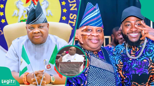“Davido got it from him”: Video of Governor Ademola Adeleke leading praise and worship stirs reactions