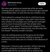 âNothing beats having your own money as a woman. Iâm not entering marriage as a liabilityâ â Lady shares her opinion