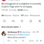 Nigerian man allegedly jailed in Togo for calling woman ‘prostitute’