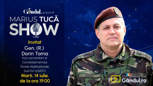 Marius Tucă Show începe marți, 14 iulie, de la ora 18.00, live pe Gândul. Invitat: Florin Piersic Jr.