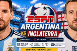 ESPN EN VIVO — cómo ver partido Argentina vs. Inglaterra por TV y Online