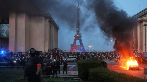 PSG Champions League victory causes chaos in Paris, with 45 arrested and fires set across city