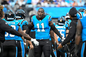 Panthers place OLB Nic Scourton on IR, part ways with OL