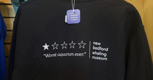 Whaling Museum goes viral for ‘worst aquarium ever’ T-shirts, totes