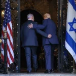 President Donald Trump and Israeli Prime Minister Benjamin Netanyahu meeting in Washington to discuss Iran and U.S.-Israel relations.