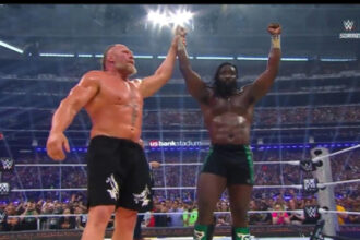 WWE star Oba Femi beats Brock Lesnar in first-ever Hell in a Cell match