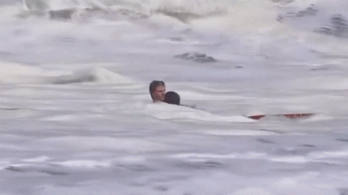 Heroic 16-year-old lifeguard rescues child from monster surf in heart-stopping video