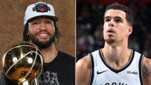Jalen Brunson’s Knicks status on full display as he walks in venue with wife while Nets star checks guest list