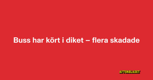 Buss har kört i diket – minst fyra skadade