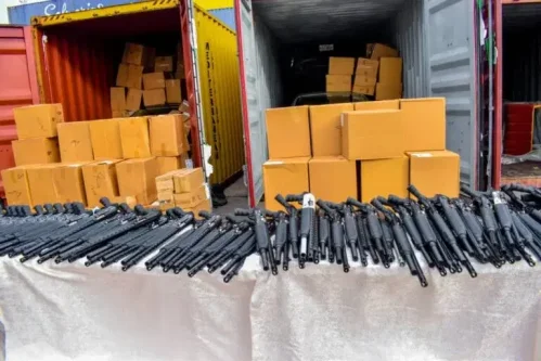 NCS uncovers 399 rifles in Tin Can port shipment