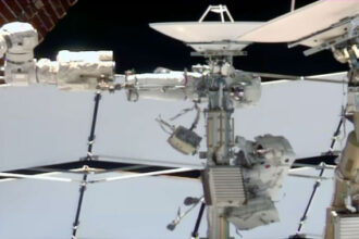 NASA astronaut and 1st female French spacewalker remove failed ISS antenna but run out of time for replacement