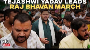 Bihar Police use water cannon at RJD march towards Lok Bhavan in Patna over paper leaks, unemployment | Watch