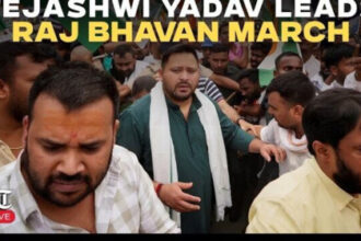 Bihar Police use water cannon at RJD march towards Lok Bhavan in Patna over paper leaks, unemployment | Watch