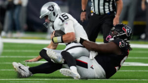 Mendoza throws pick-6, struggles in Raiders’ pre-season win over Texans