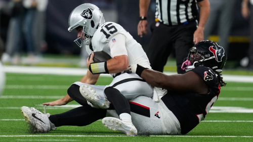 Mendoza throws pick-6, struggles in Raiders’ pre-season win over Texans