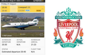 Sky reporter tracks private jet heading to Liverpool sparking fresh transfer speculation