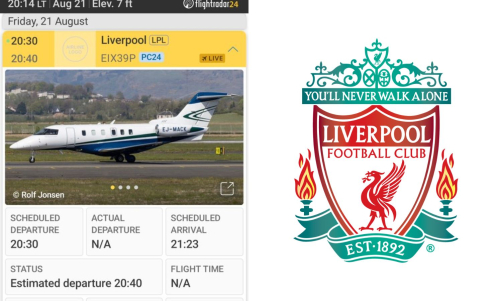 Sky reporter tracks private jet heading to Liverpool sparking fresh transfer speculation