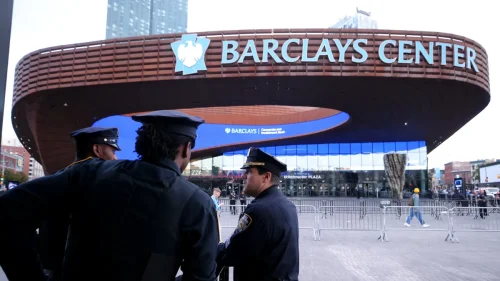 Opposing sides of WNBA trans athlete debate converge outside Fever vs. Liberty game in Brooklyn