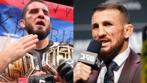 Islam Makhachev, Merab Dvalishvili trade barbs over hoisting Russian flag at UFC 330