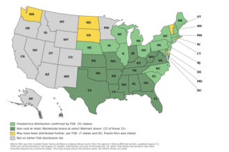 Cyclospora patients in outbreak linked to lettuce top 11,000; three more states added