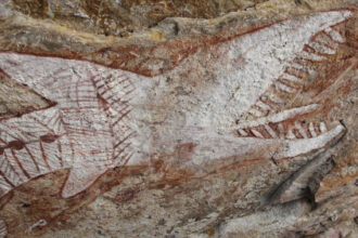 Rainbow Serpent rock art grew larger as Europeans colonized Aboriginal Australia