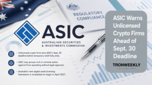 ASIC Warns Unlicenced Crypto Firms Ahead of Sept. 30 Deadline