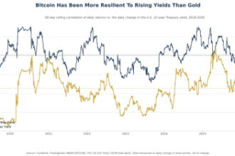 Bitcoin blinks less than gold when Treasury yields move
