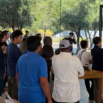 Fanboys Gather At Apple Park Visitor Center For The iPhone Duo Announcement