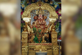 Watch: First look of GSB Seva Mandal’s Maha Ganpati idol unveiled in Mumbai