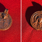 Medieval Russian talisman depicts Christian warrior saint and Medusa