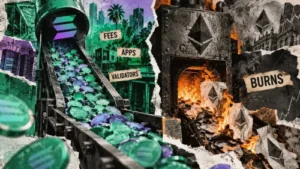 Solana flips Ethereum in fees, while ETH holds the burn lead