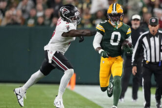 WATCH: Packers WR Matthew Golden scores first NFL TD vs Falcons