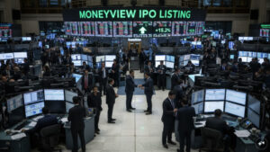 Moneyview shares debut with 62% premium at ₹55 on NSE